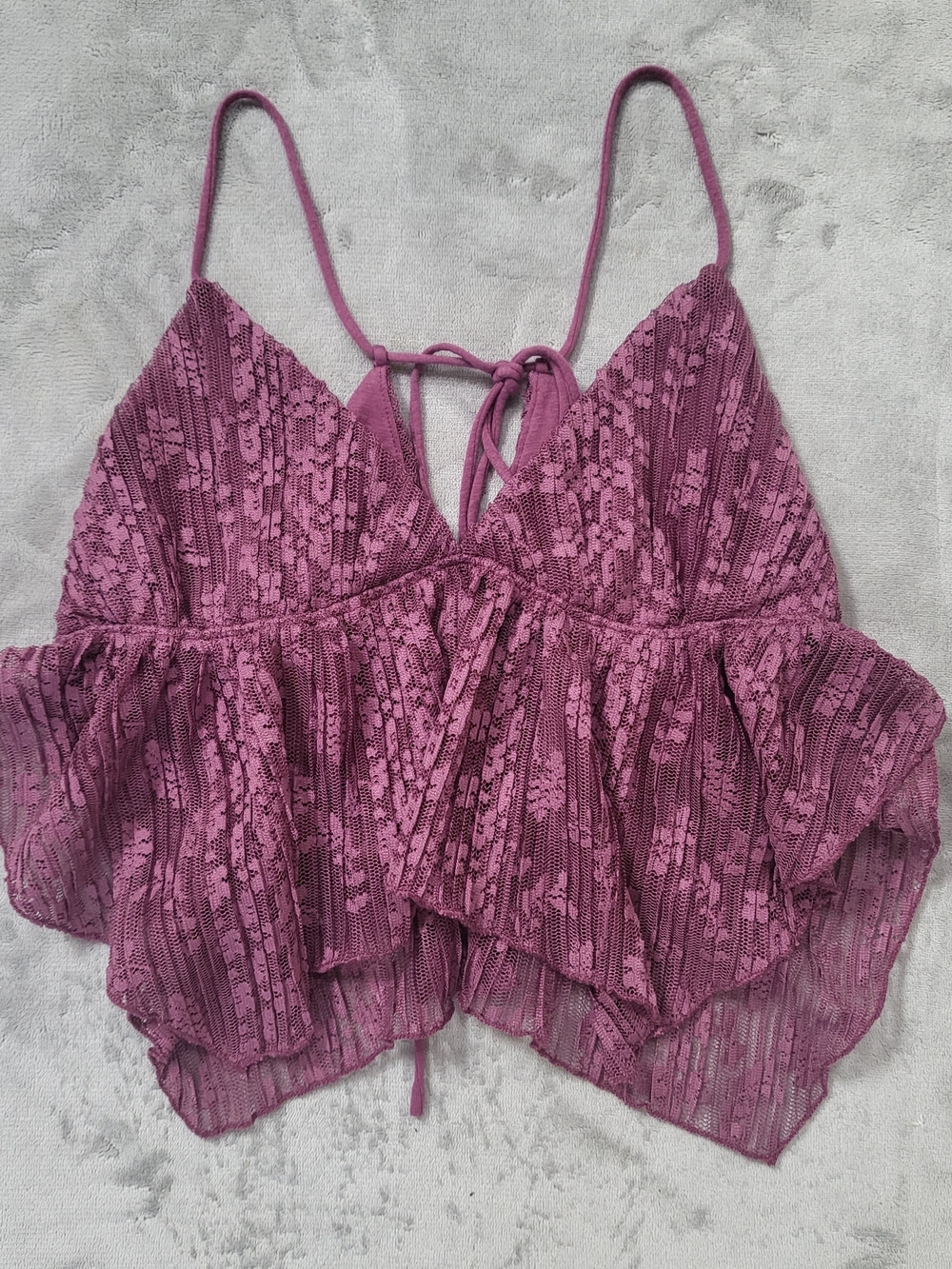 Urban Outfitters Plum Purple Lace Tie-Back Babydoll Cami M